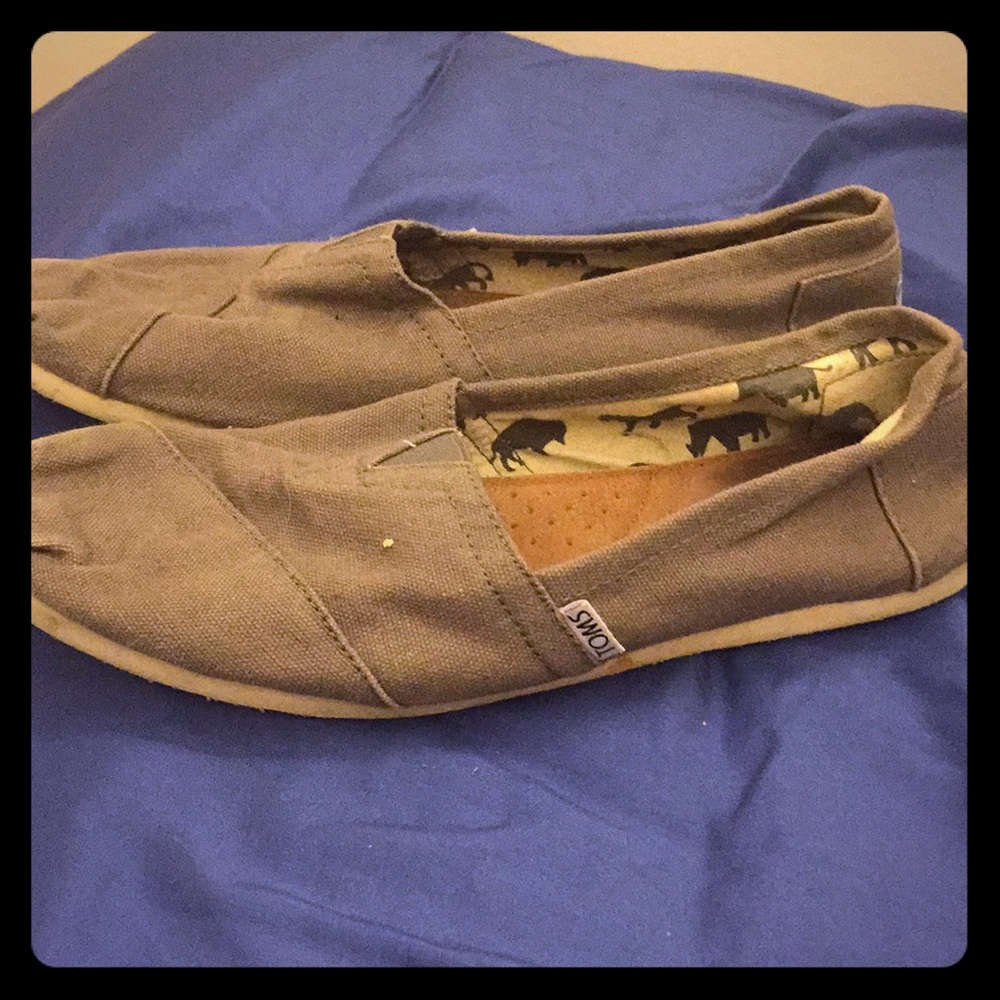 Gray Tom Slip Ons
